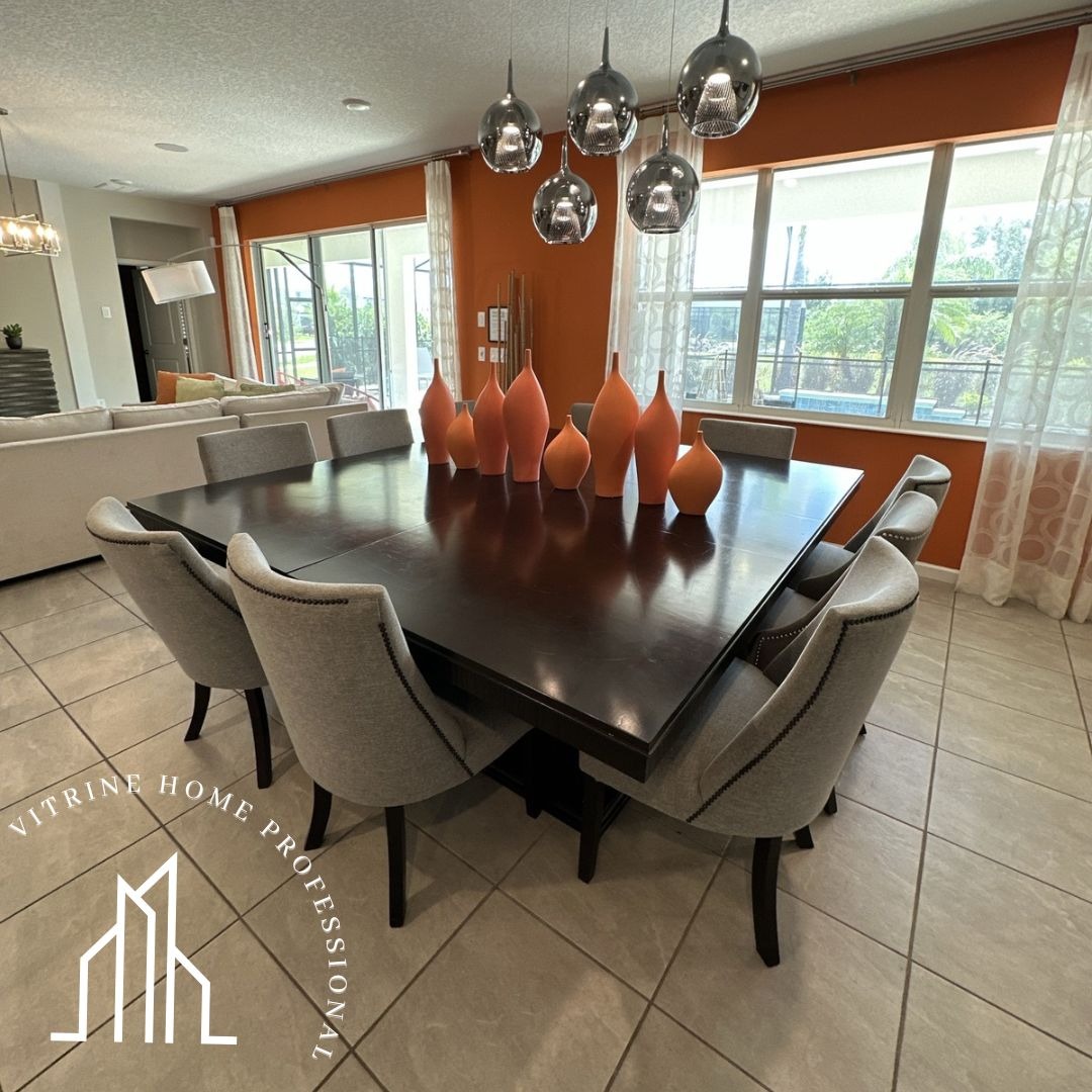 A professional cleaner arriving in a bright Florida living room